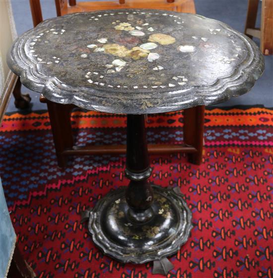 A Victorian papier mache table, H.66cm